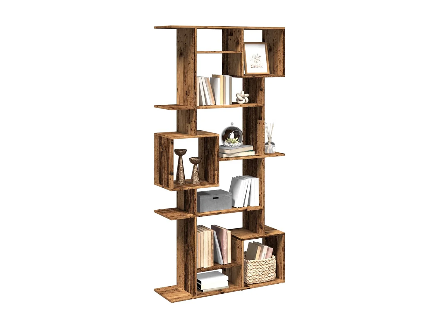 Libreria Legno Antico 92x29x188 cm in Legno Multistrato