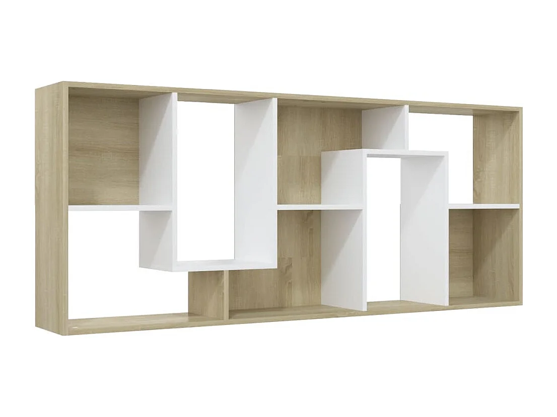 Boekenkast 90x30x90 cm bewerkt hout gerookt eikenkleurig