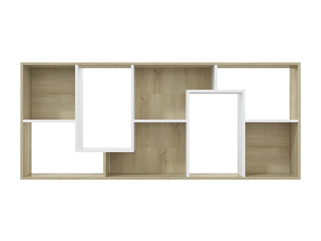 Boekenkast 90x30x90 cm bewerkt hout gerookt eikenkleurig