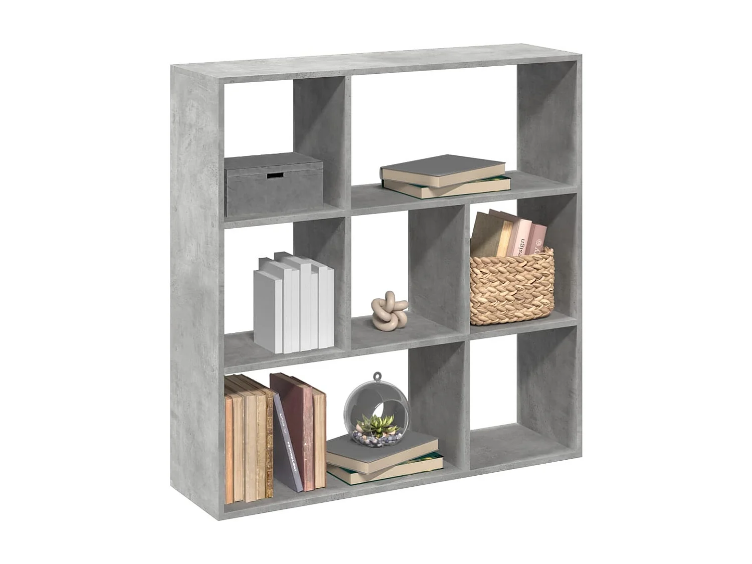 Étagère séparatrice de pièce gris béton 102x29x103,5 cm