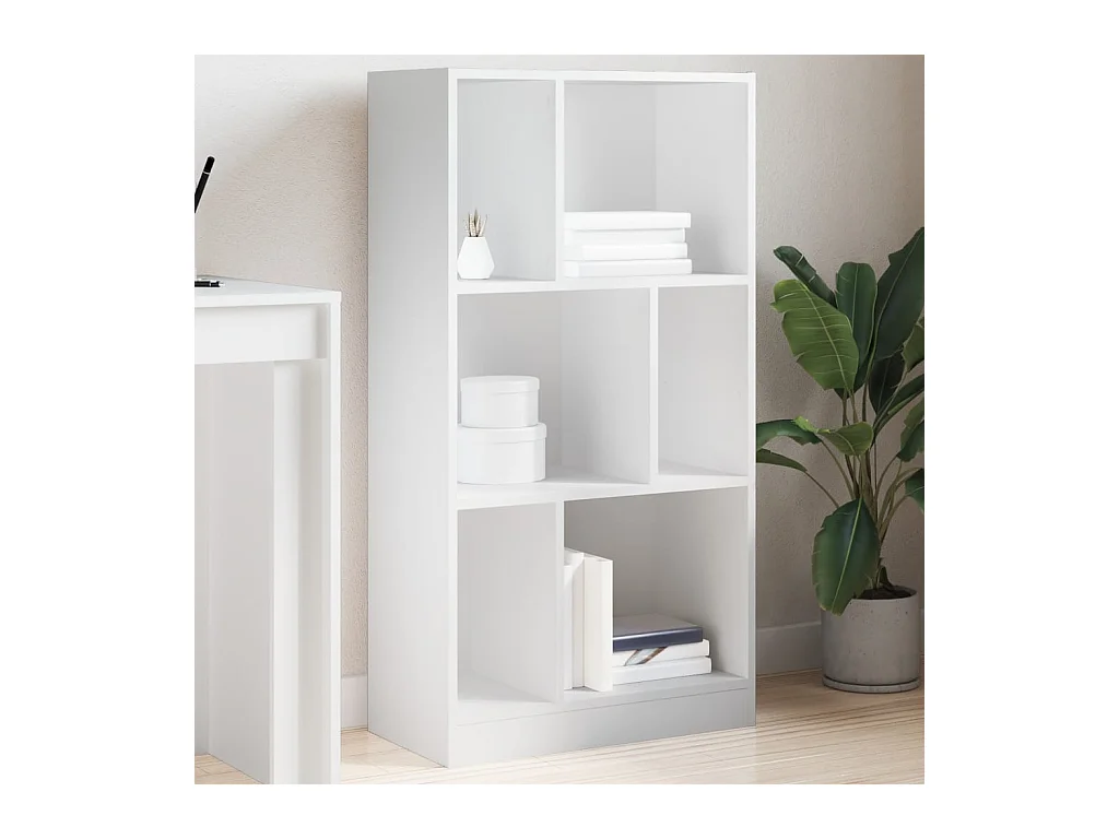 Bibliothèque blanc 57x28,5x107,5 cm bois d'ingénierie