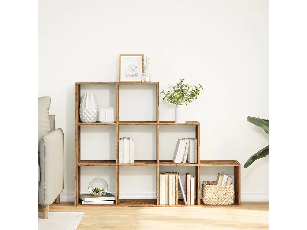 Libreria a 3 Ripiani Legno Vecchio 137,5x29x103,5 cm Truciolato