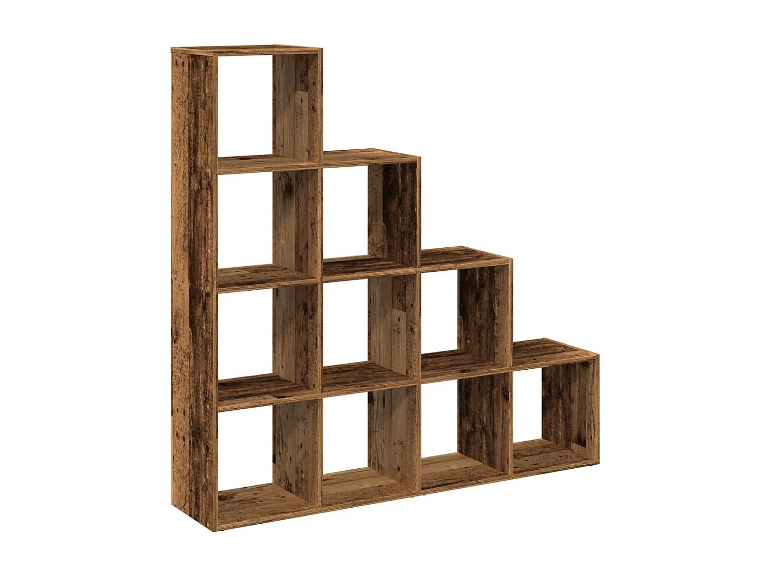 Raumteiler-Bücherregal 4 Stufen Altholz-Optik 131,5x29x131,5 cm