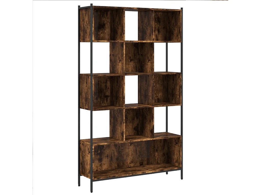 Bibliothèque chêne fumé 102x28x172 cm bois d'ingénierie