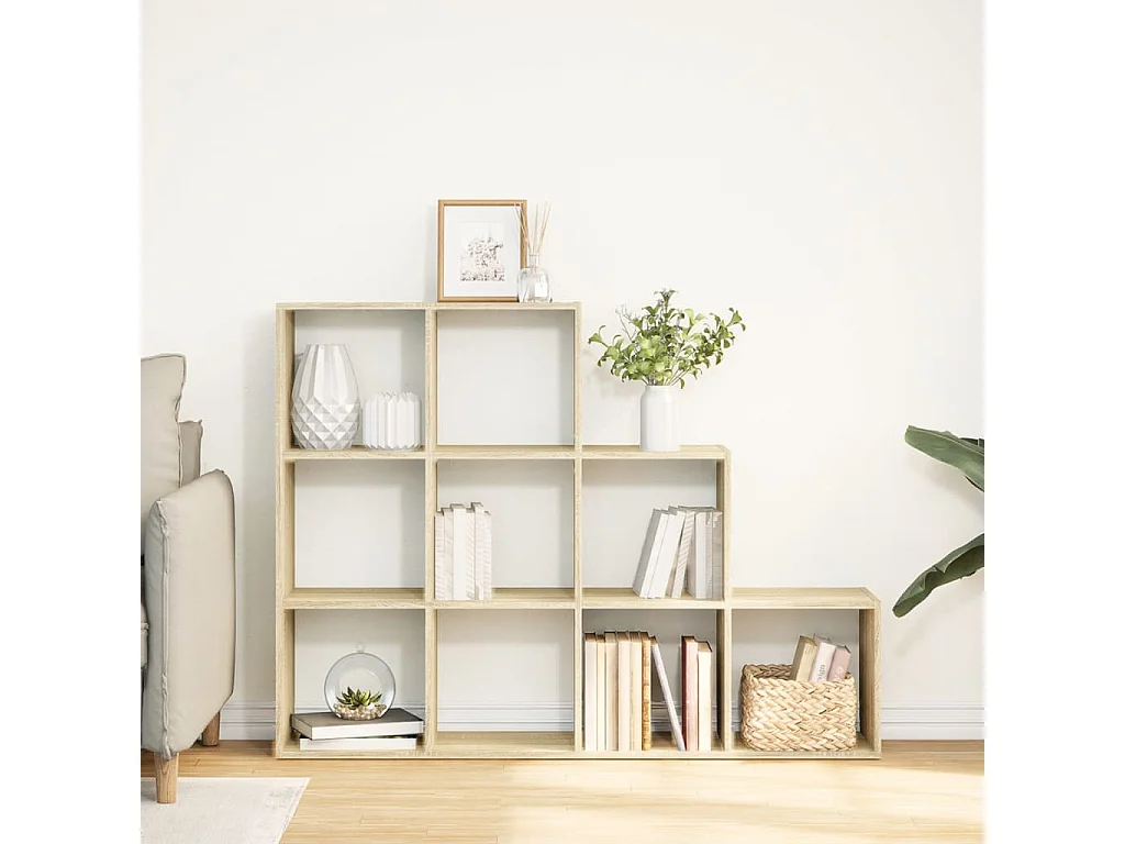 Raumteiler-Bücherregal 3 Stufen Sonoma-Eiche 137,5x29x103,5 cm