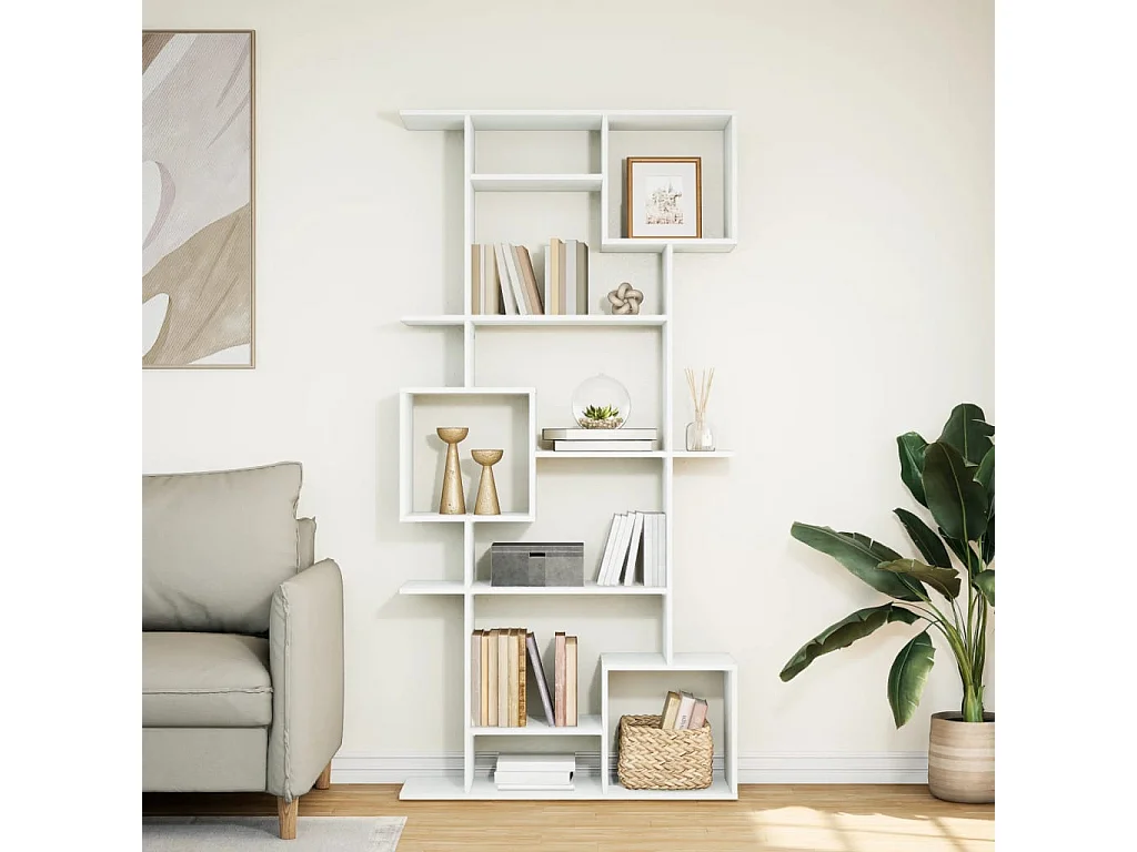 Bibliothèque blanc 92x29x188 cm bois d'ingénierie