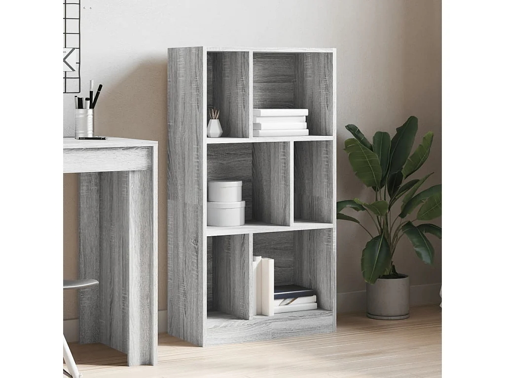 Bibliothèque sonoma gris 57x28,5x107,5 cm bois d'ingénierie