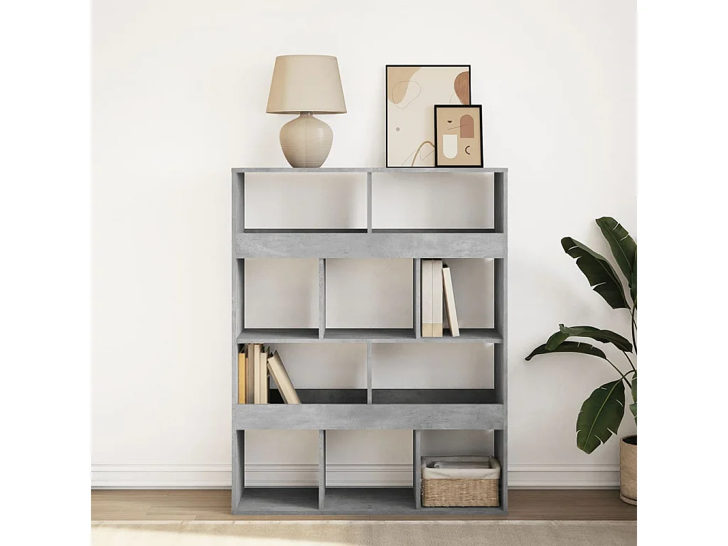 Libreria Grigio Cemento 100x33x125,5 cm in Legno Multistrato