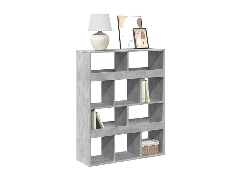 Libreria Grigio Cemento 100x33x125,5 cm in Legno Multistrato