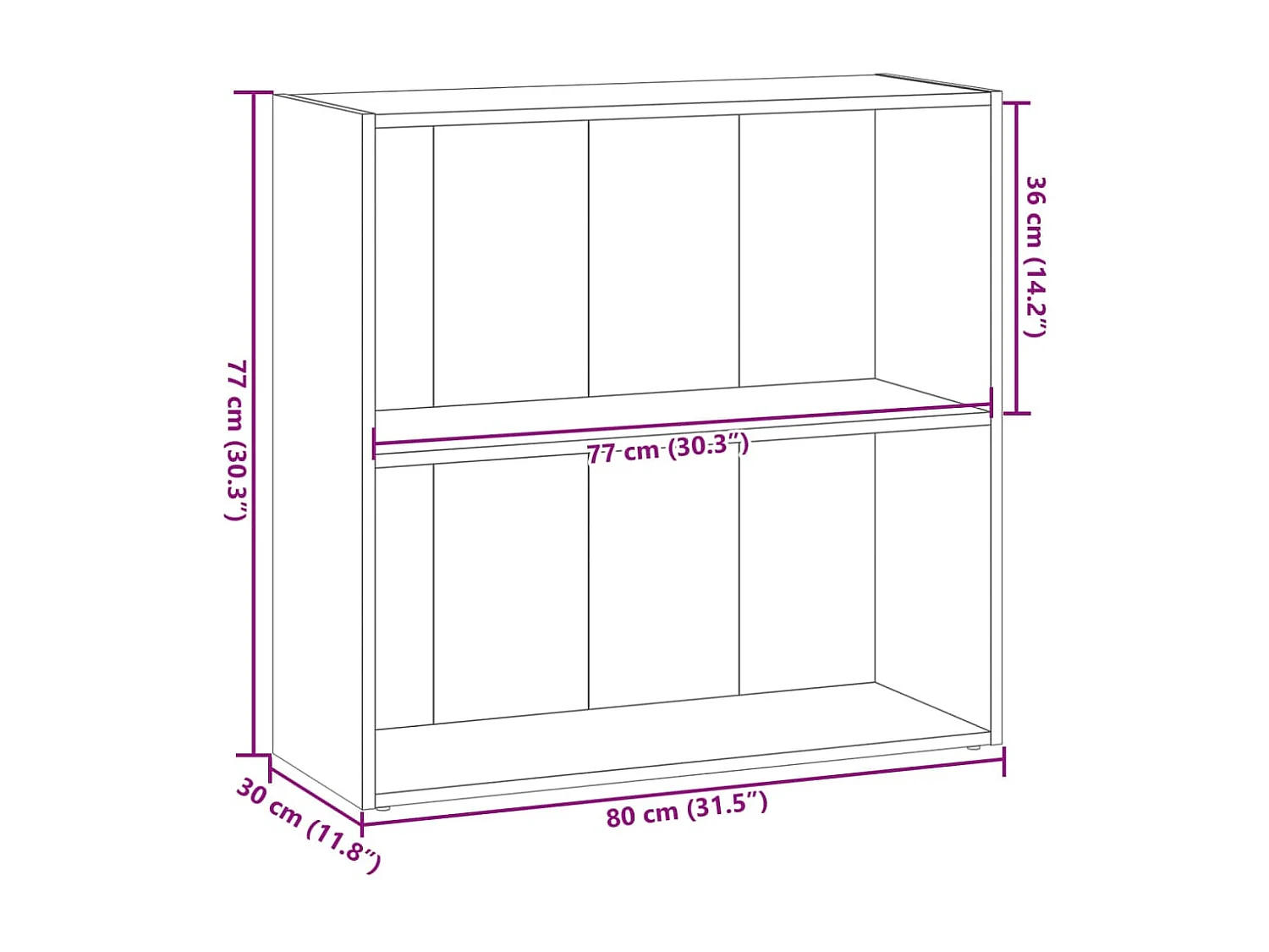 Bibliothèque gris béton 60x30x152 cm bois d'ingénierie