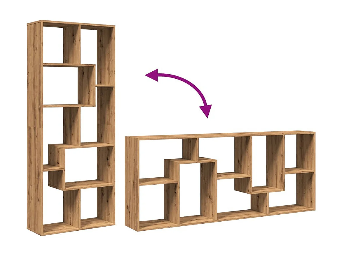 Étagère séparatrice de pièce chêne artisanal 69,5x29x137,5 cm