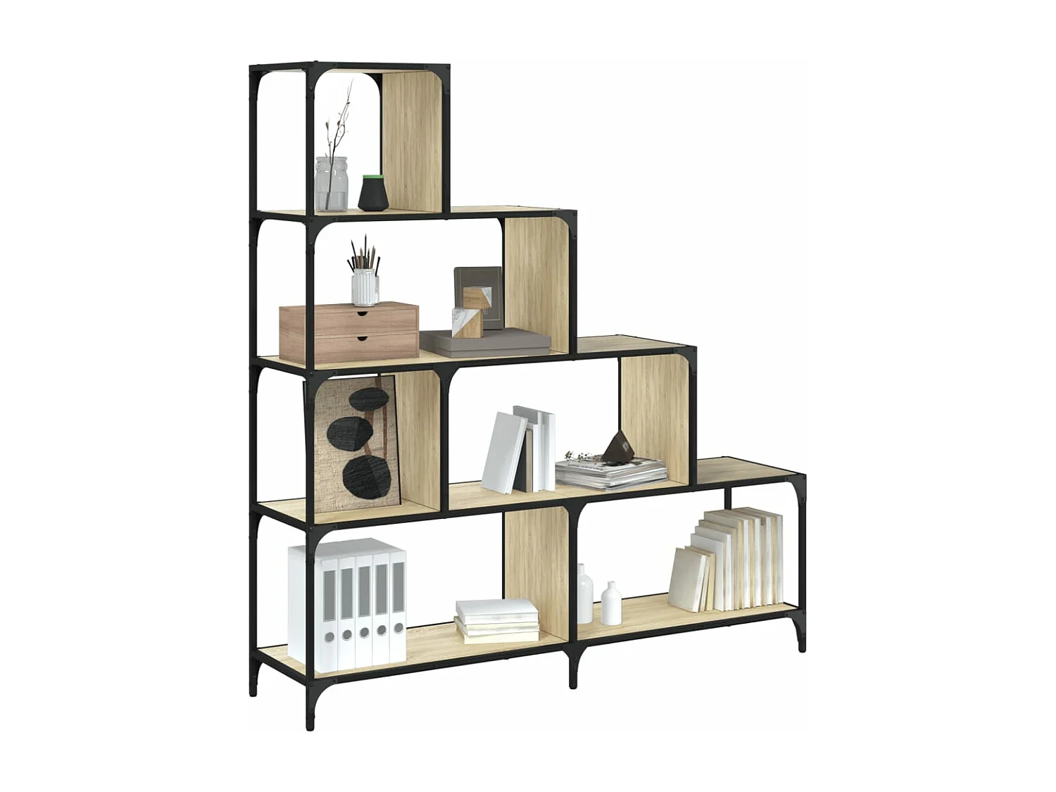 Bücherregal 4 Etagen Sonoma-Eiche 139x33,5x149 cm Holzwerkstoff