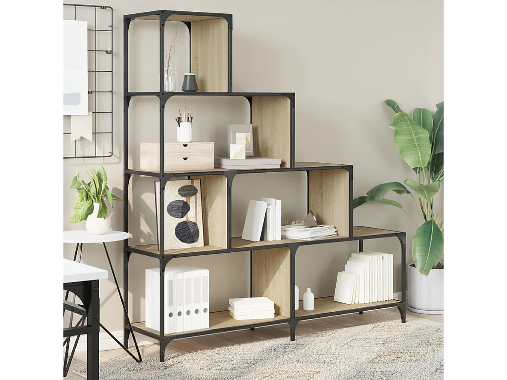 Bücherregal 4 Etagen Sonoma-Eiche 139x33,5x149 cm Holzwerkstoff