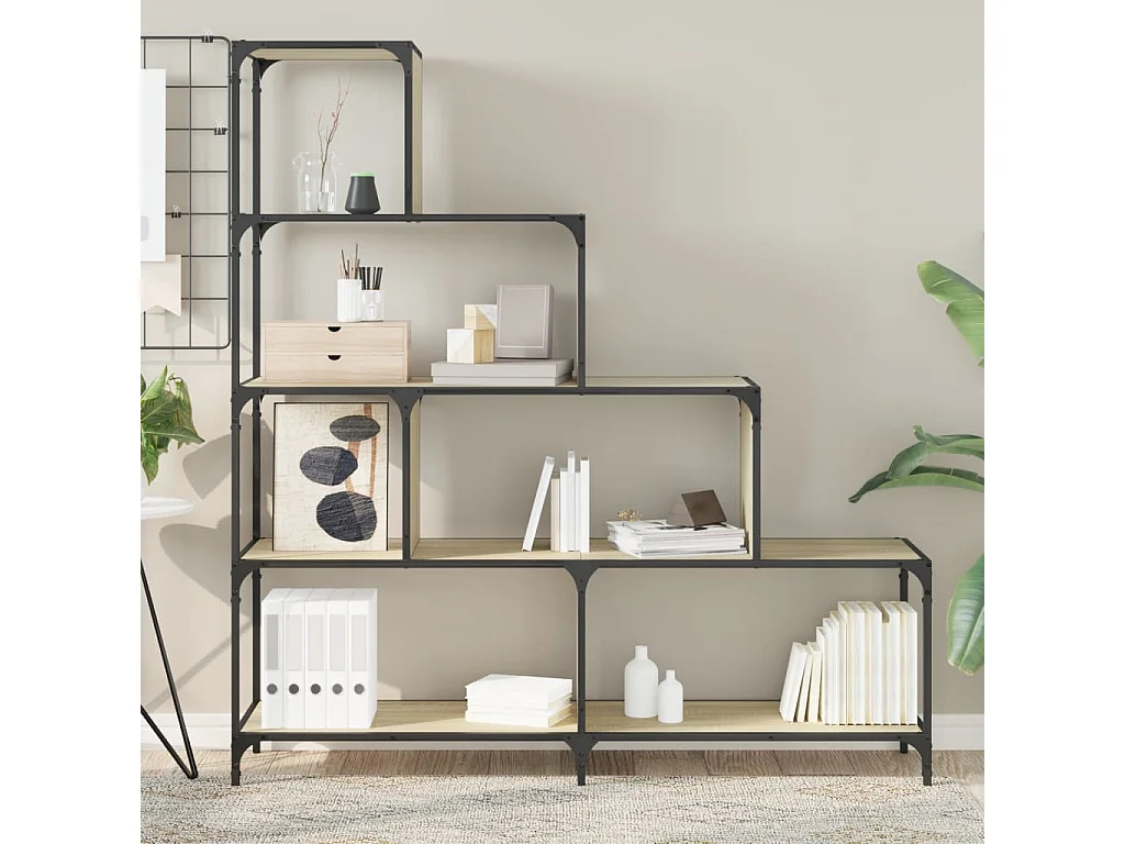 Bücherregal 4 Etagen Sonoma-Eiche 139x33,5x149 cm Holzwerkstoff