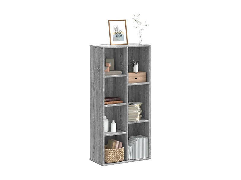 Boekenkast 50x25x105 cm bewerkt hout grijs sonoma eikenkleurig