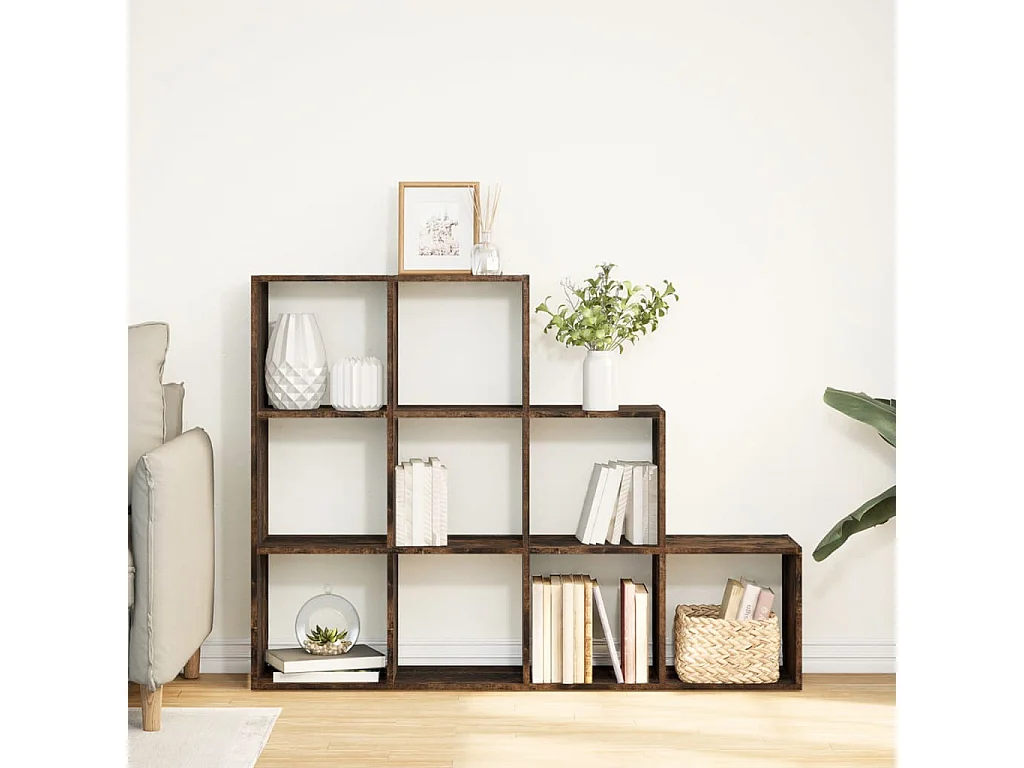 Libreria 3 Ripiani Rovere Fumo 137,5x29x103,5 cm Truciolato