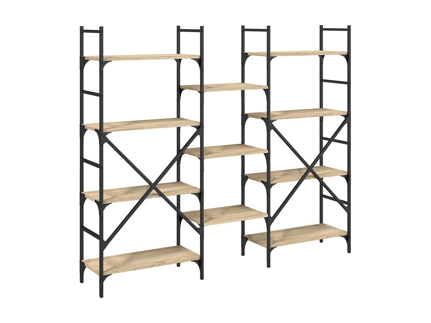 Bibliothèque sonoma gris 160x28,5x136,5 cm bois d'ingénierie