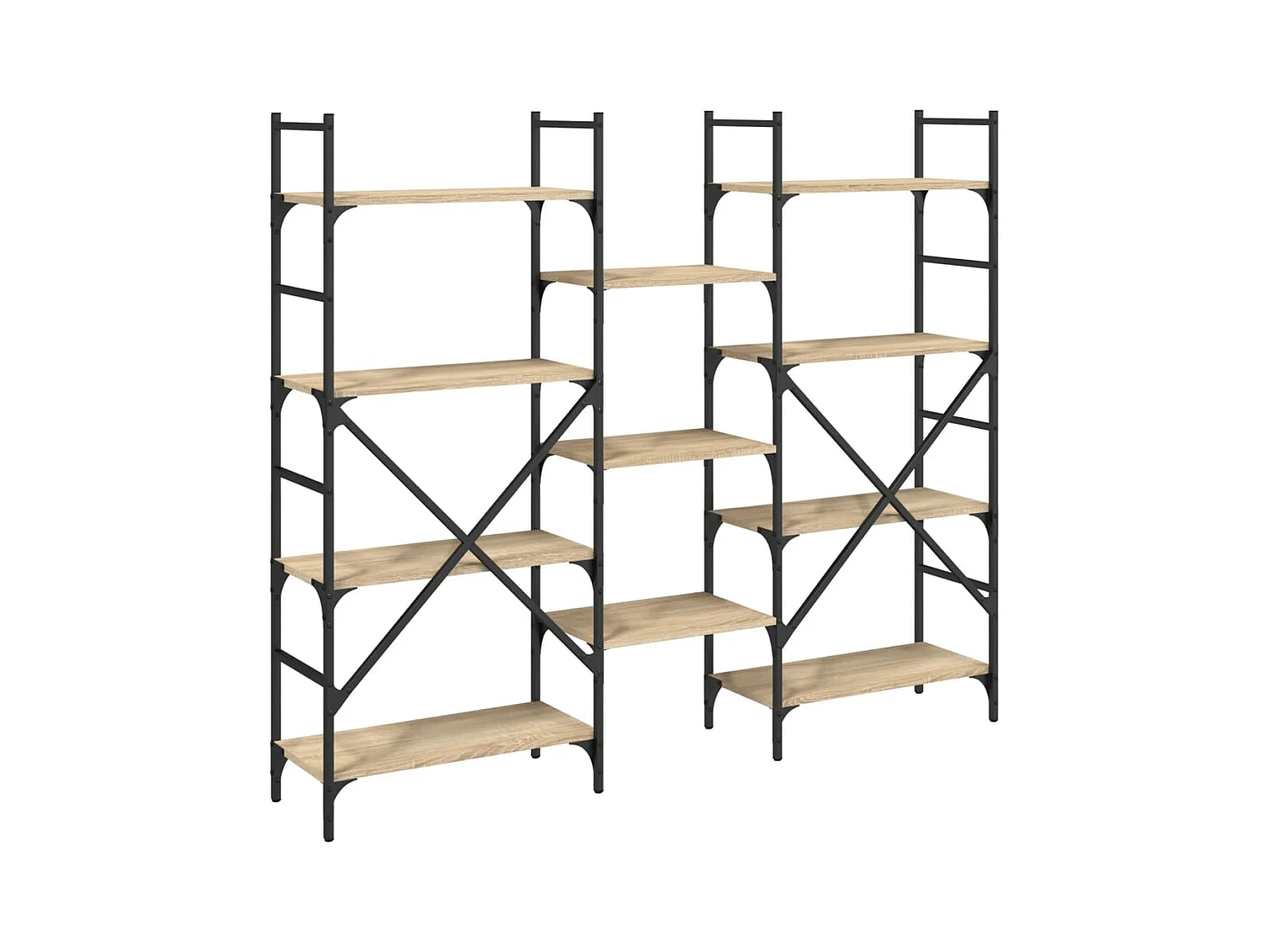 Bibliothèque sonoma gris 160x28,5x136,5 cm bois d'ingénierie