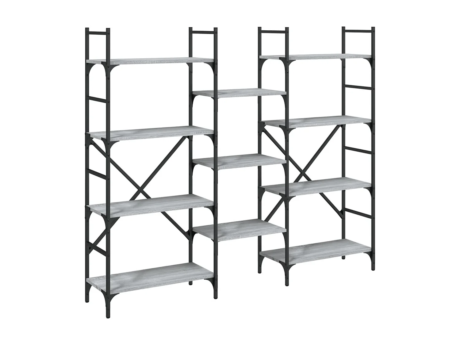 Libreria Grigio Sonoma 160x28,5x136,5 cm in Legno Multistrato