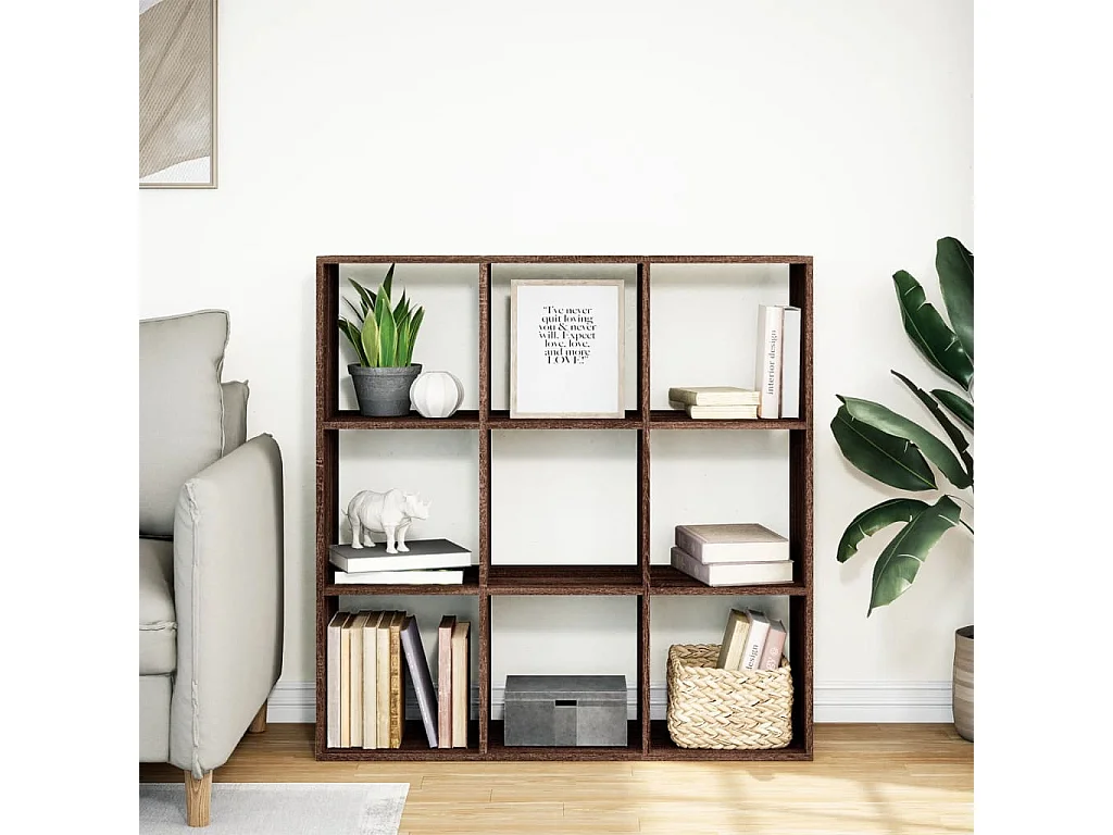 Raumteiler-Bücherregal Braun Eichen-Optik 102x29x103,5 cm