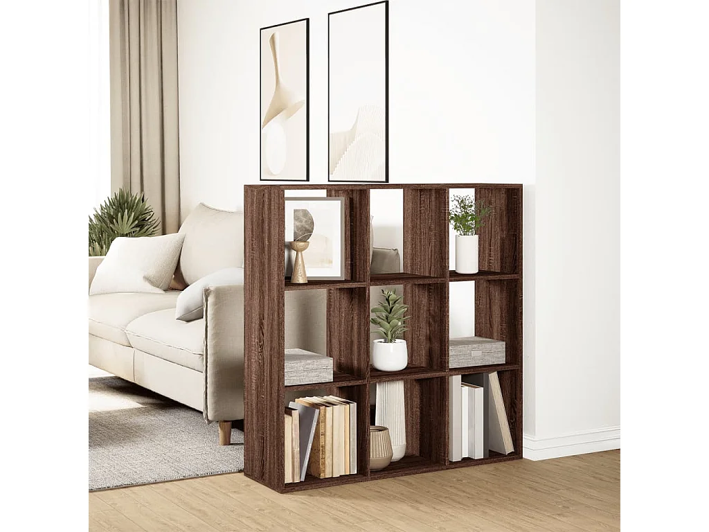 Raumteiler-Bücherregal Braun Eichen-Optik 102x29x103,5 cm