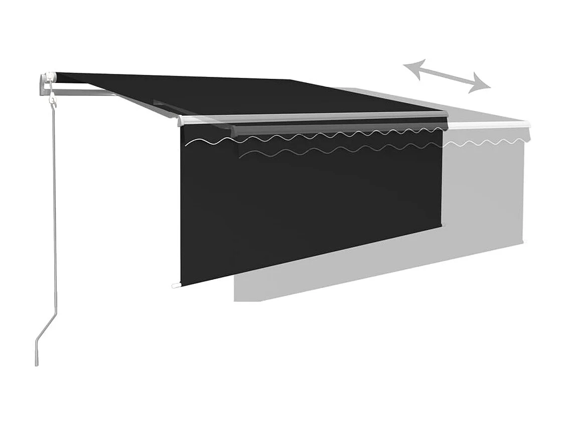 Tenda Retrattile Automatica con Parasole 3,5x2,5 m Antracite