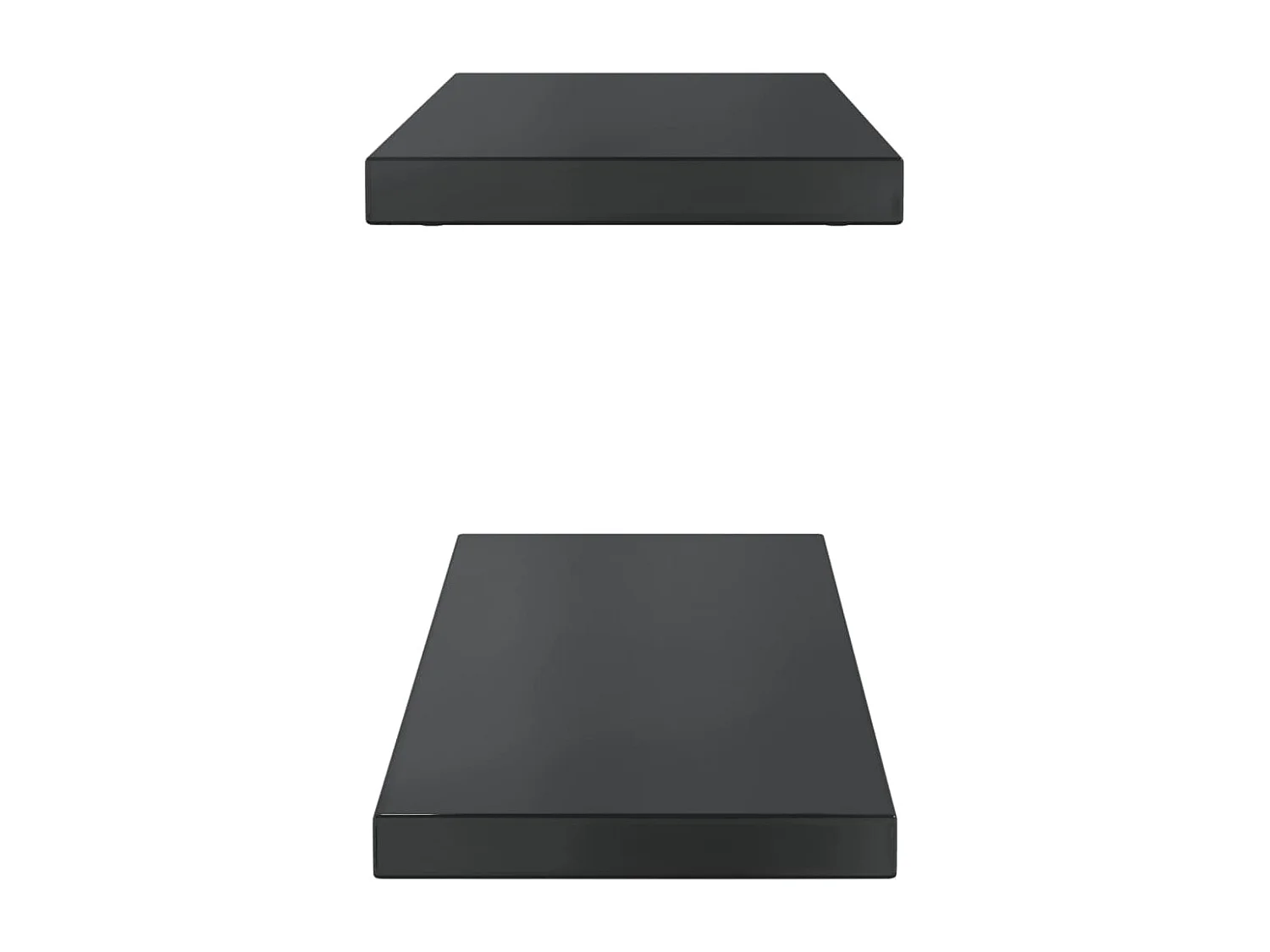 Estantes de pared 2 uds acero inoxidable negro 75x23,5x3 cm