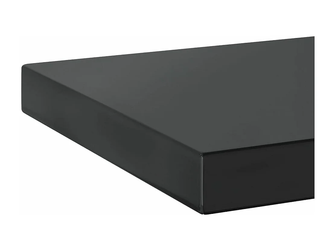 Estantes de pared 2 uds acero inoxidable negro 75x23,5x3 cm