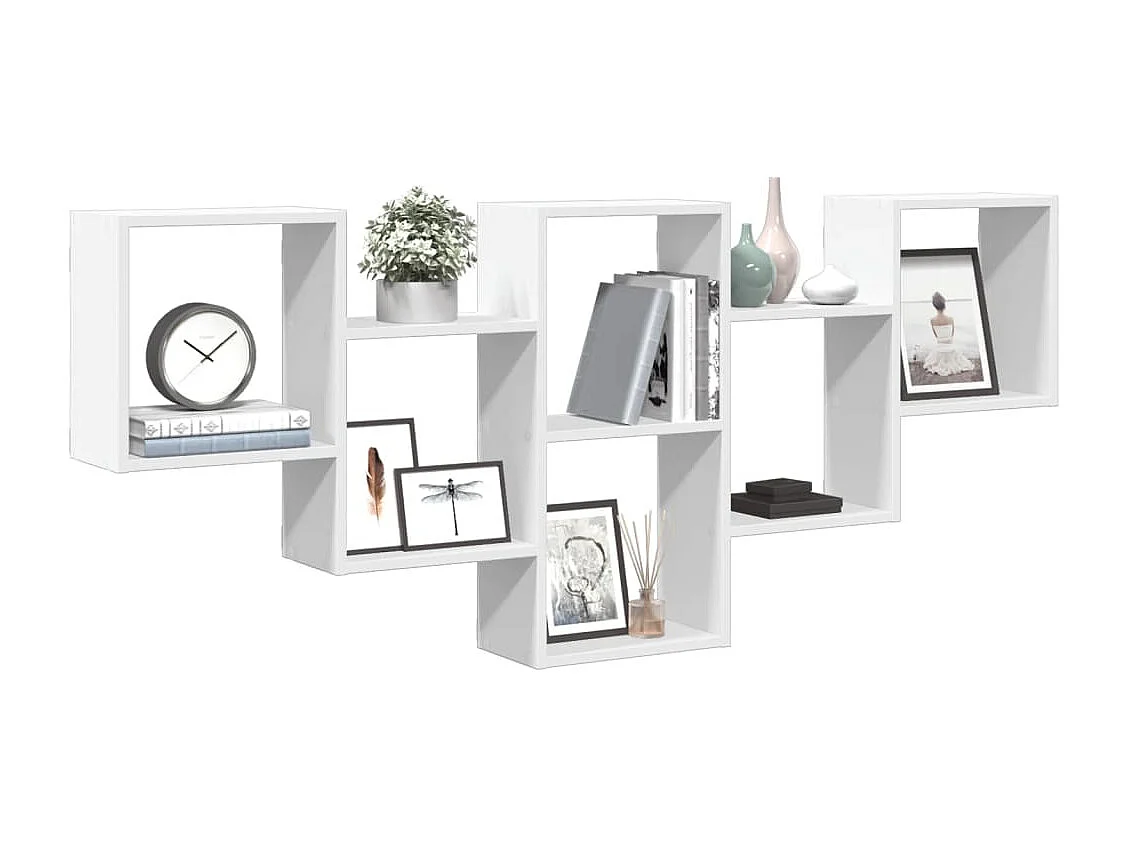 Estantería de pared madera de ingeniería blanca 159x18x66 cm