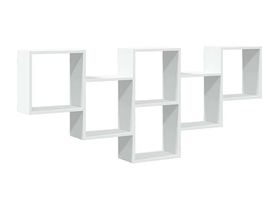 Wandschap 159x18x66 cm bewerkt hout wit