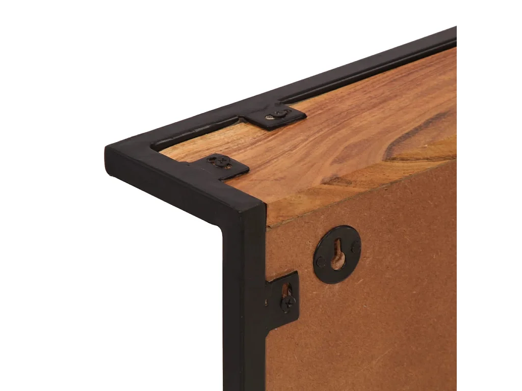 Perchero de pared con 6 ganchos madera maciza de mango