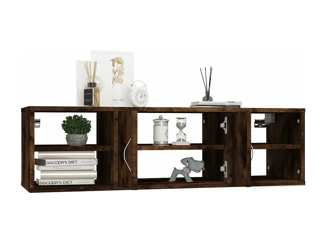 Étagère murale chêne fumé 102x30x29 cm bois d'ingénierie
