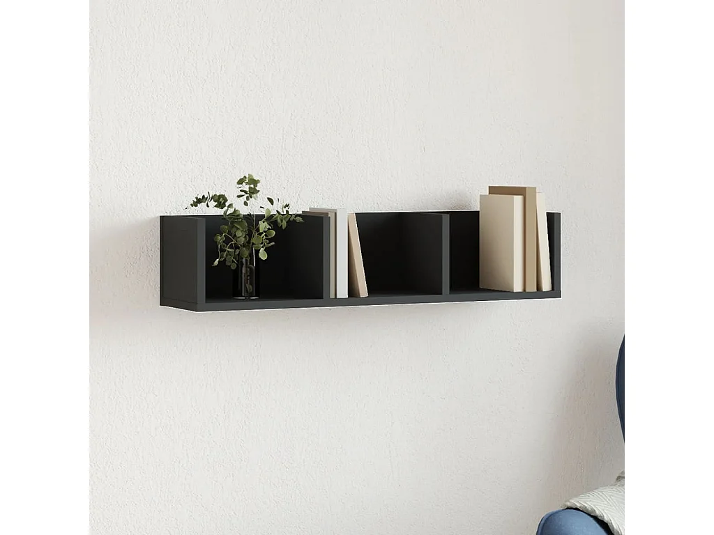 Armário de parede 75x18x16,5 cm derivados de madeira preto