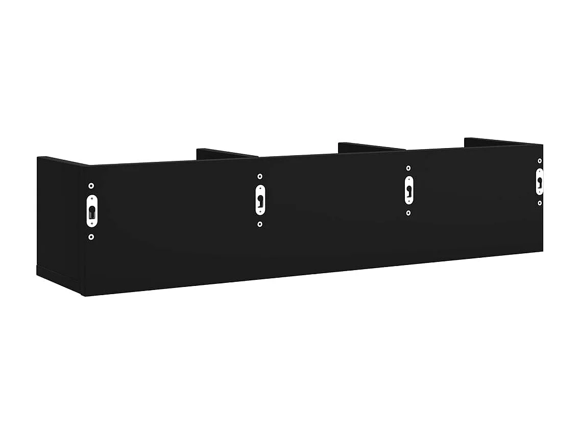 Armário de parede 75x18x16,5 cm derivados de madeira preto