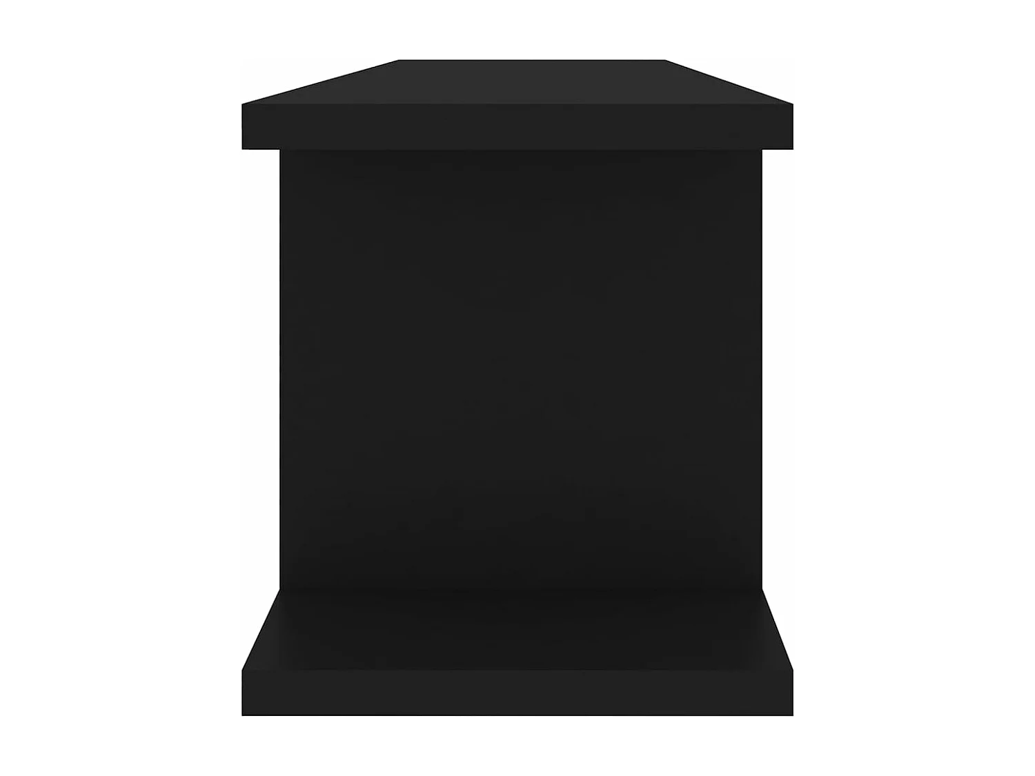 Estante de pared 2 uds madera contrachapada negro 75x18x20 cm