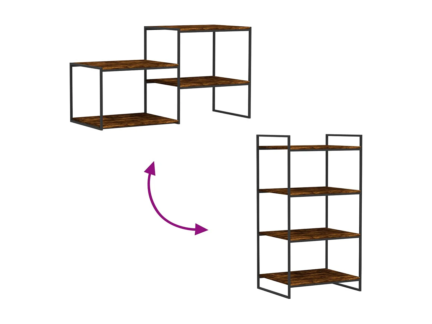 Étagères murales 4 pcs chêne fumé 60x50x1,5cm bois d'ingénierie