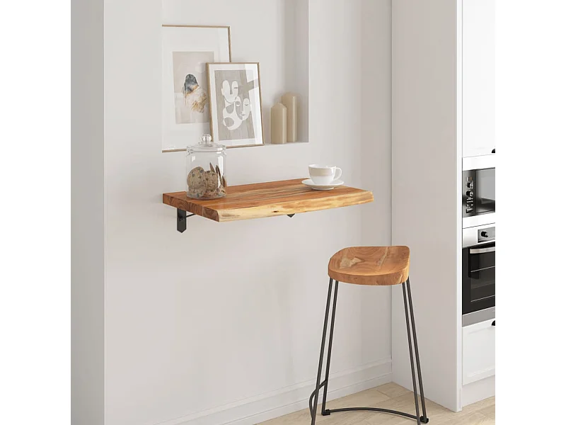 Mensola a Muro 70x40x2,5cm Rettangolare Legno Acacia Bordi Vivi