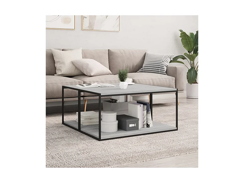 Estantes pared 4 uds madera ingeniería gris Sonoma 80x40x1,5 cm