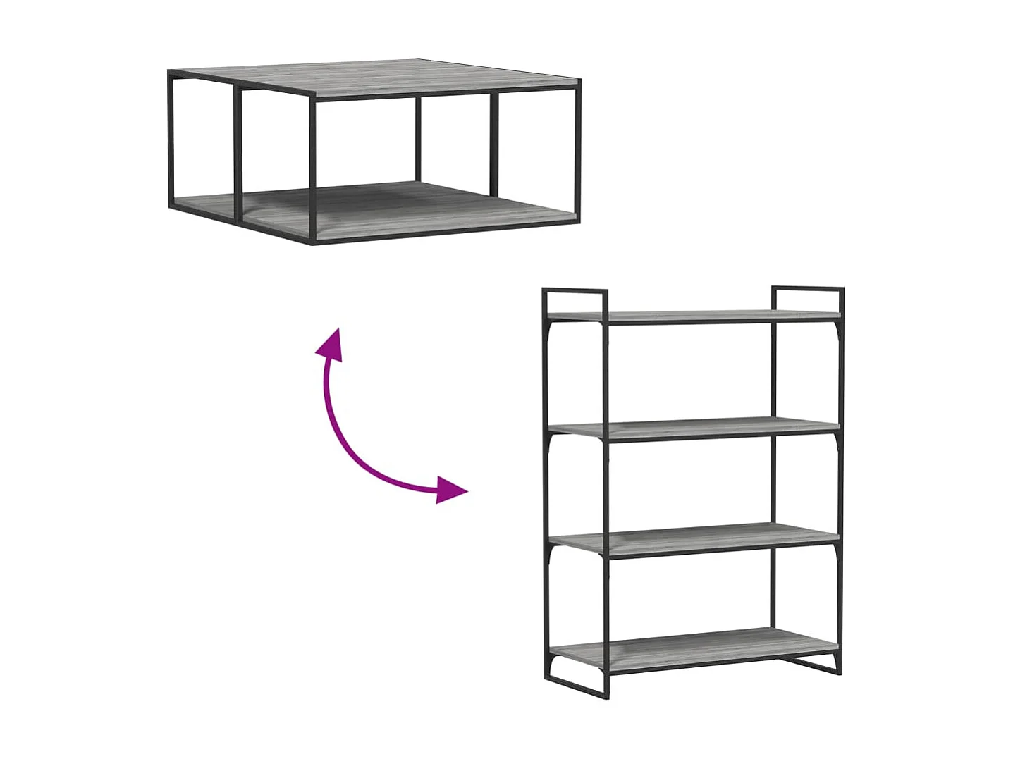 Étagères murales 4 pcs sonoma gris 80x40x1,5 cm bois ingénierie