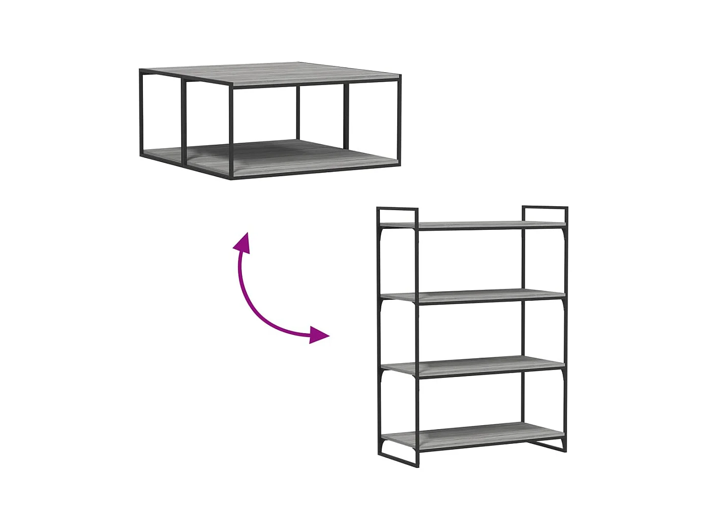 Prateleiras de parede 4pcs derivados de madeira cinzento sonoma
