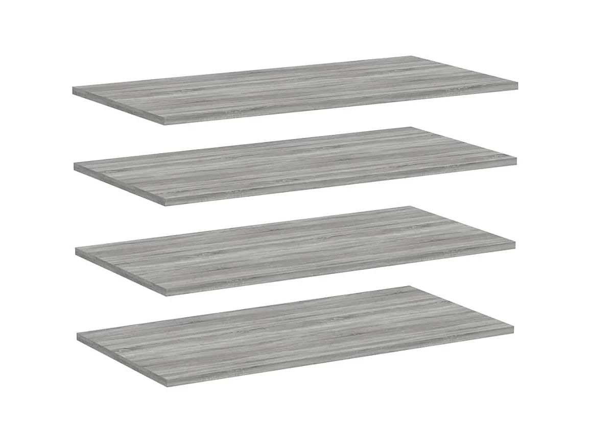 Prateleiras de parede 4pcs derivados de madeira cinzento sonoma