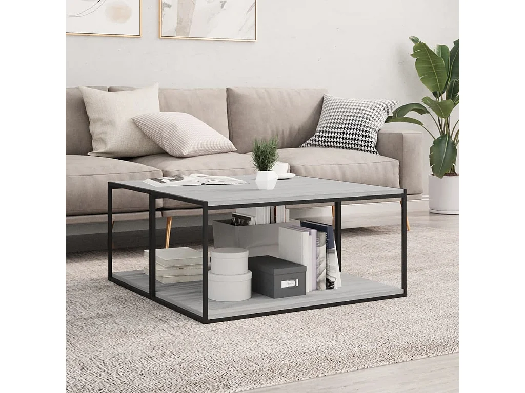 Mensole Parete 4pz Grigio Sonoma 80x40x1,5cm Legno Multistrato