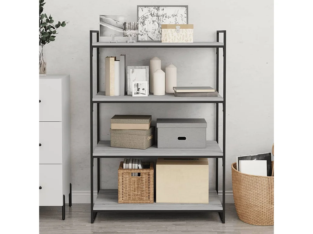 Mensole Parete 4pz Grigio Sonoma 80x40x1,5cm Legno Multistrato
