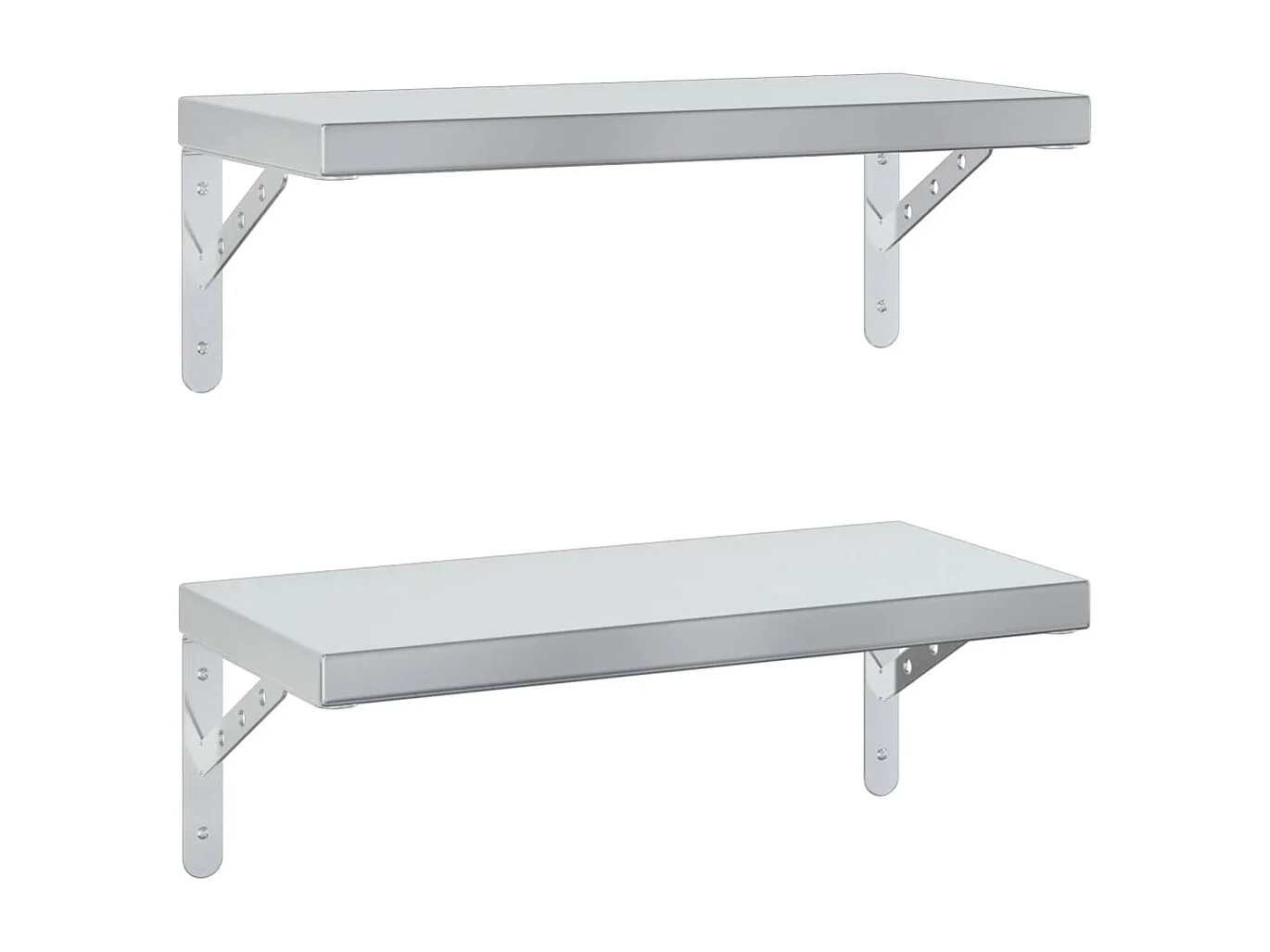 Étagères murales 2 pcs 50x23,5 cm argenté acier inoxydable