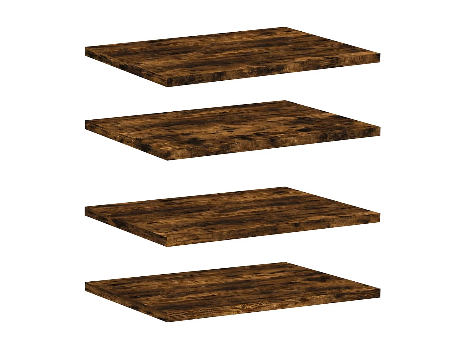 Mensole Parete 4pz Rovere Fumo 40x30x1,5 cm Legno Multistrato