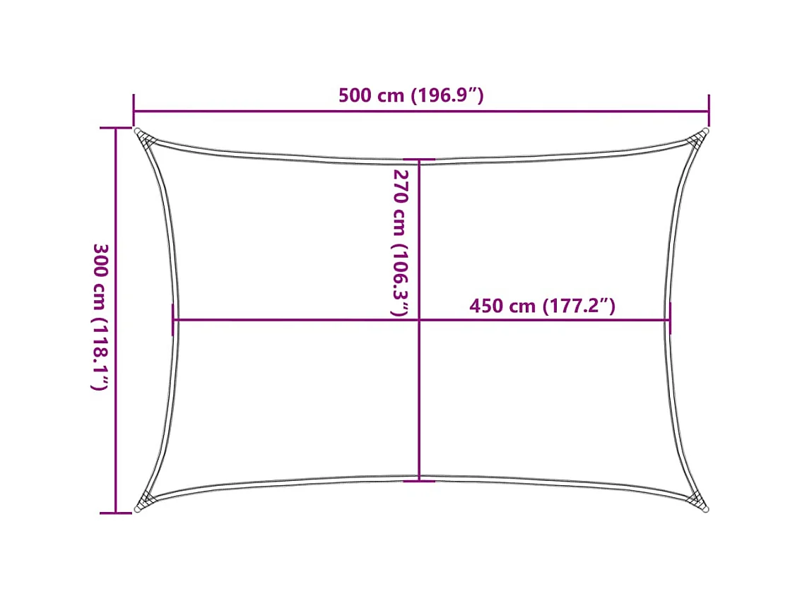 Vela ombreggiante rettangolare arancio 3x5 mt HDPE 160 g/m²