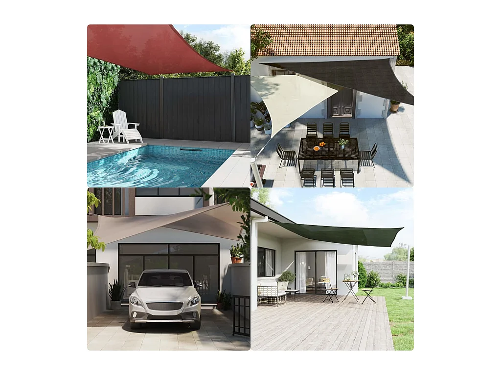 Vela ombreggiante quadrata grigio chiaro 4x4 m HDPE 160 g/m²