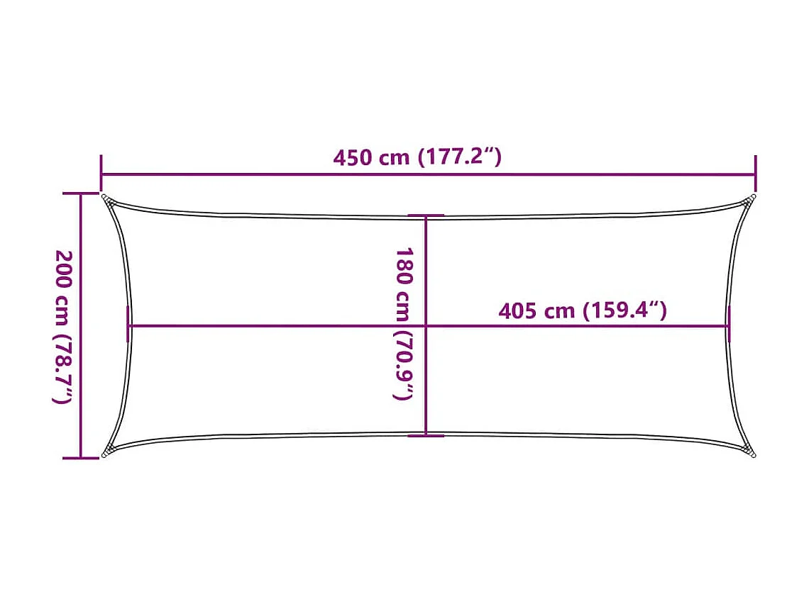 Voile d'ombrage 160 g/m² rectangulaire gris clair 2x4,5 m PEHD