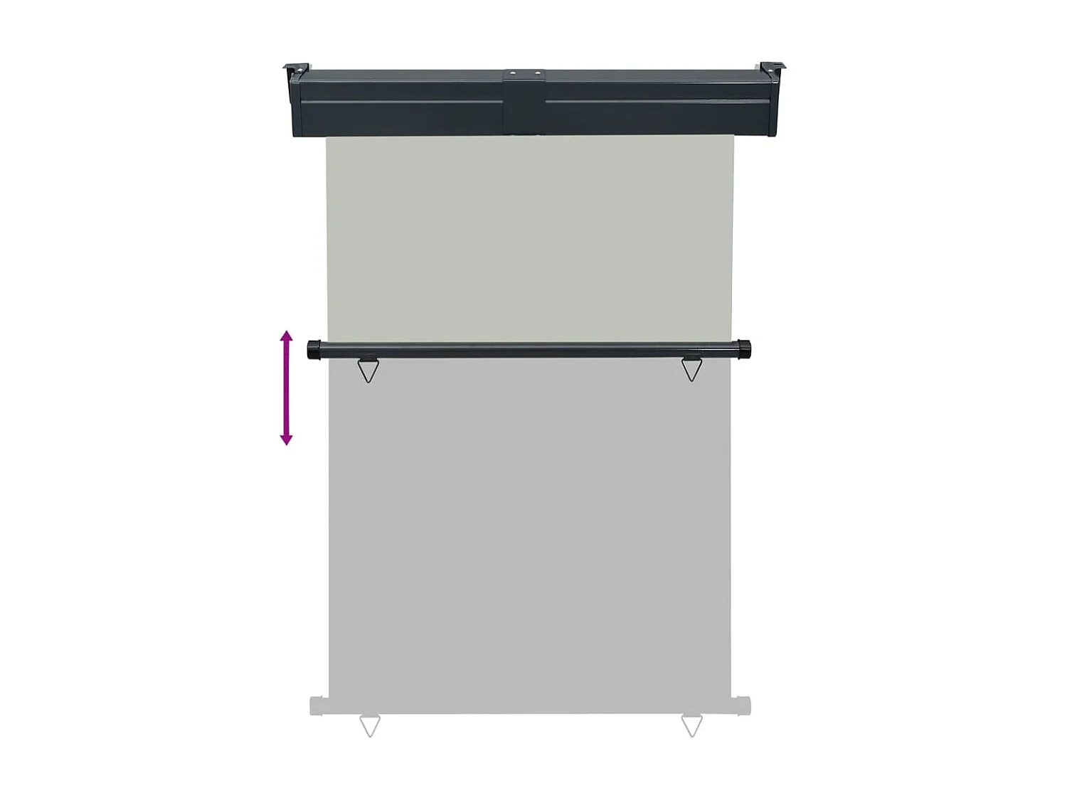 Tenda laterale per balcone 125x250 cm Grigia