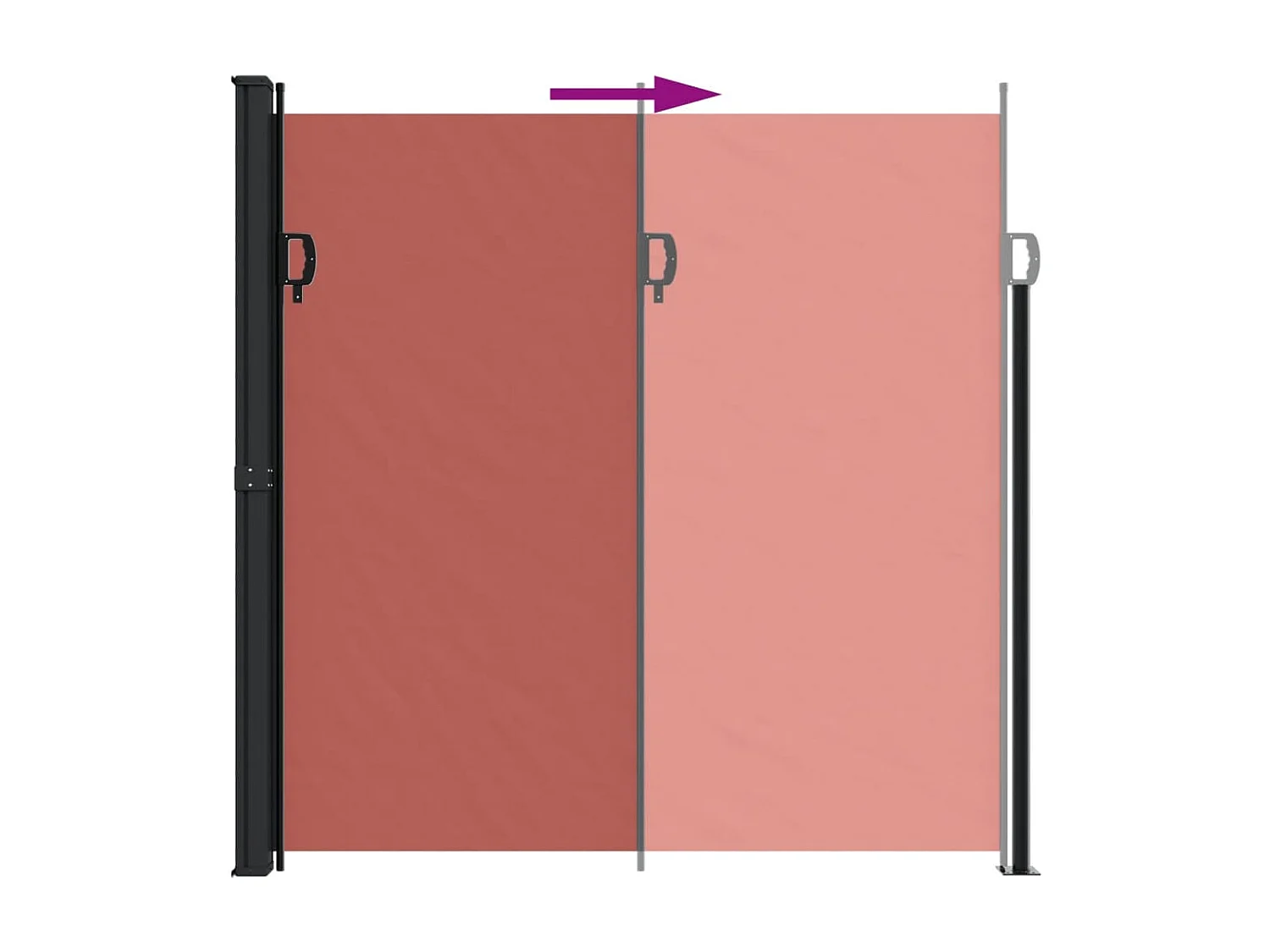 Ausziehbare Seitenmarkise aus Terrakotta, 200 x 300 cm